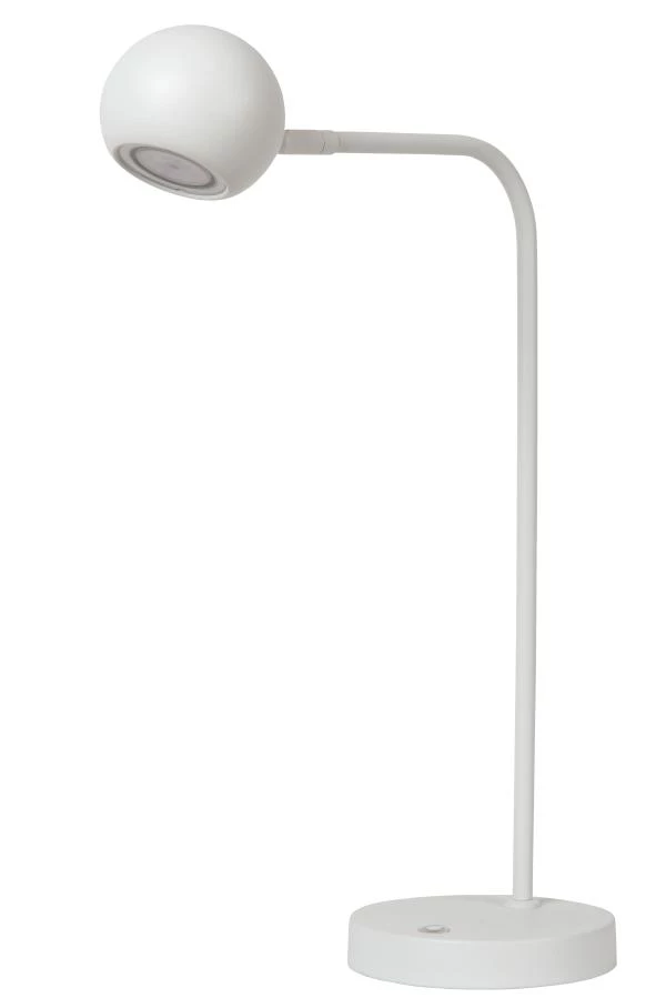 Lucide COMET - Lampe de bureau Rechargeable - Batterie/Piles - LED 3 StepDim - 1x3W 2700K - Blanc - éteint